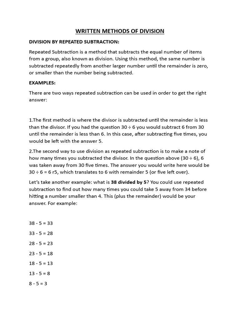 Division Methods Explained | PDF