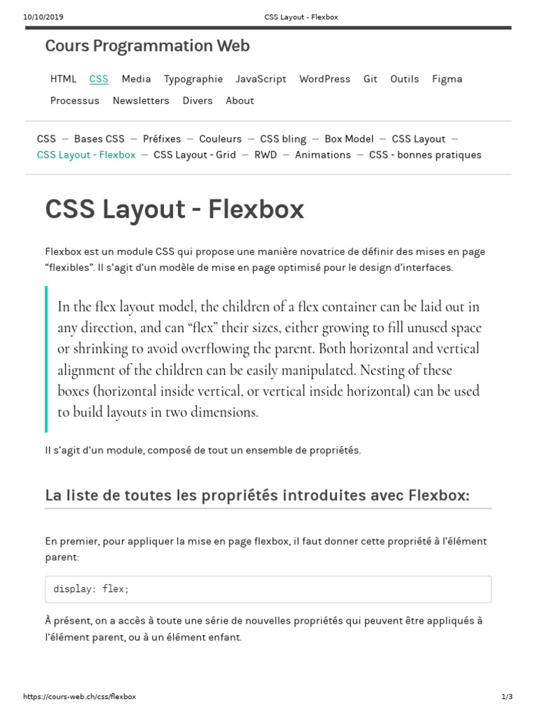 Introduction au CSS Flexbox | PDF | Mise en page | Programmation web