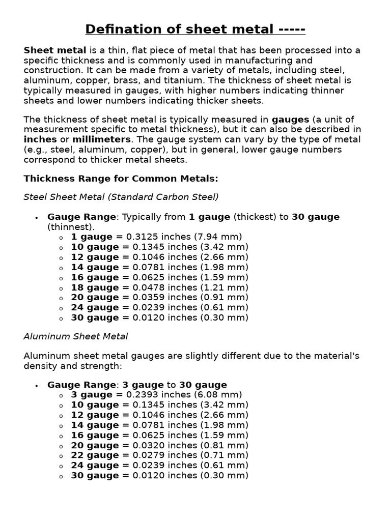 In sheet metal fabrication | PDF | Sheet Metal | Deformation (Engineering)