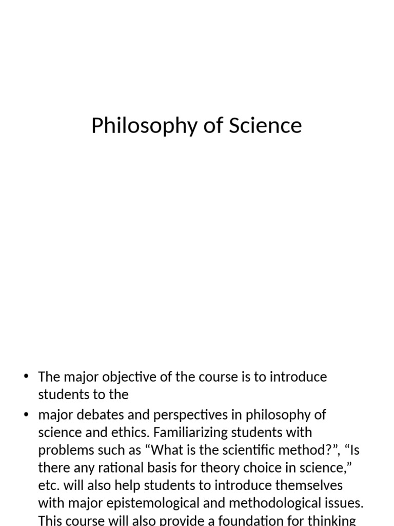 Philosophy of Science and Ethics Course | PDF | Philosophy Of Science ...