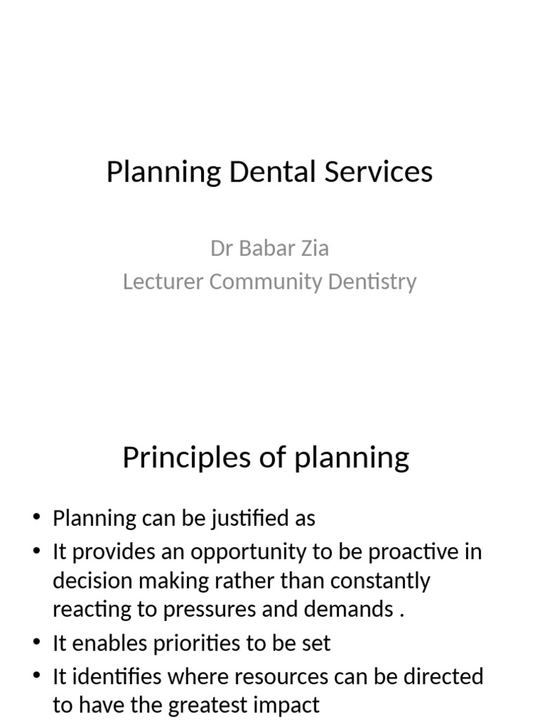 Dental Services Planning Guide | PDF | Dentistry | Health Care