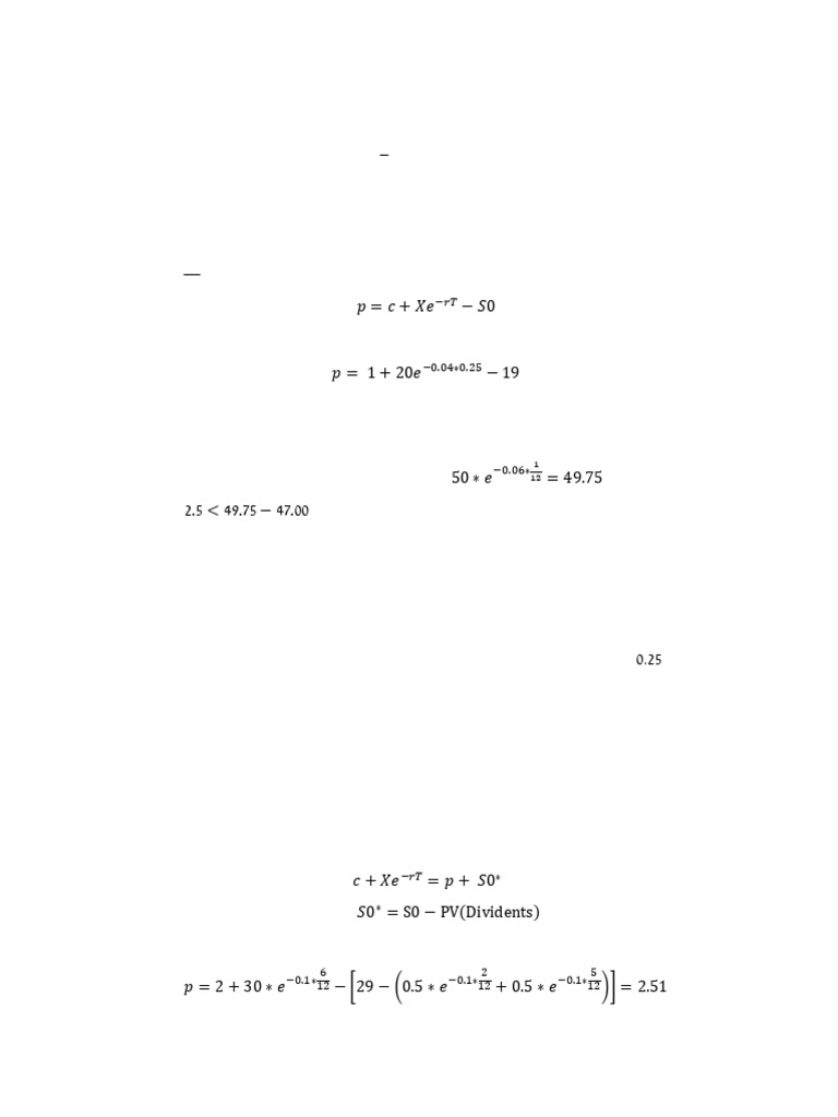 EX 3 - Options Pricing I Solutions | PDF | Put Option | Option (Finance)