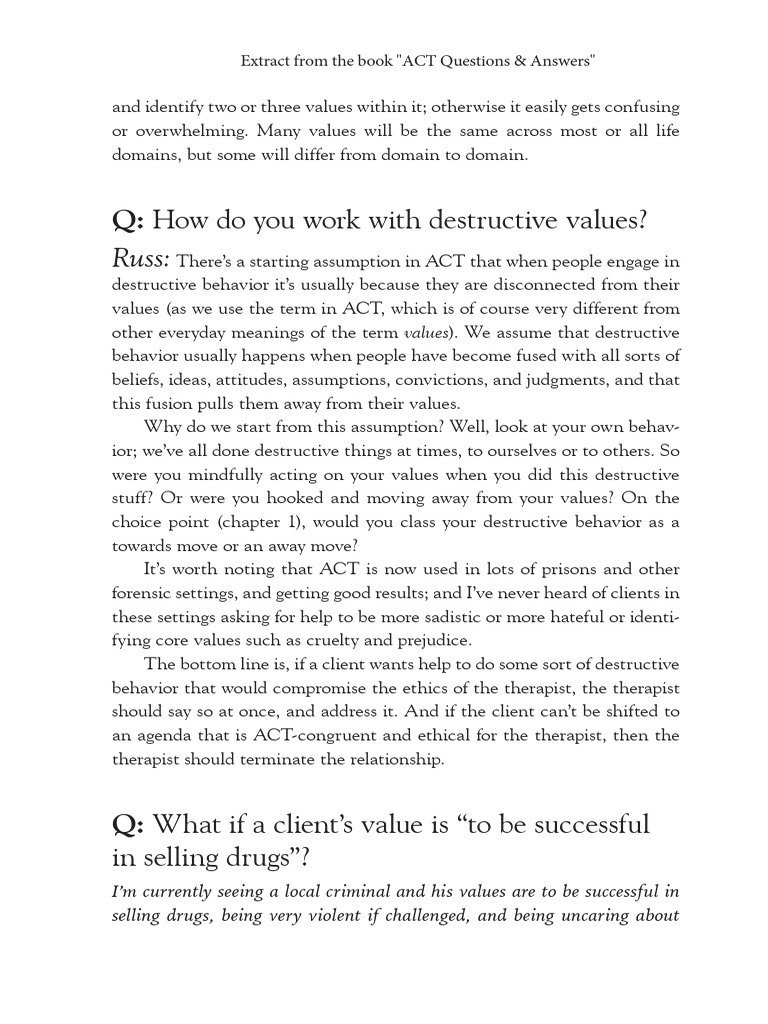 Desire for power and destructive values extract from the book act