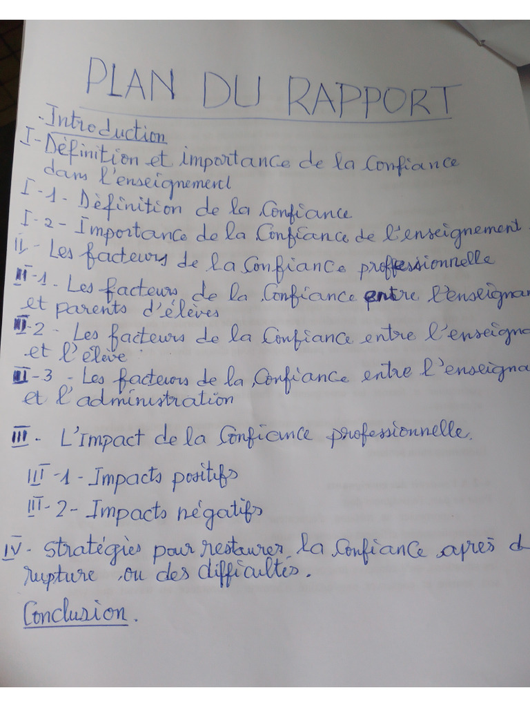 PLAN DU Rapport Groupe 7 | PDF
