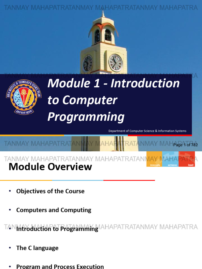 Introduction to Computer Programming | PDF | Computer Data Storage ...