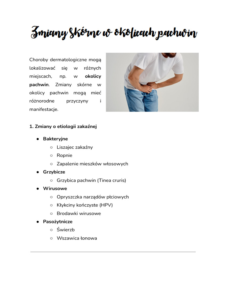 Zmiany skóne w okolicach pachwin | PDF