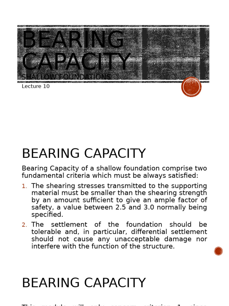 Shallow Foundation Bearing Capacity Guide | PDF | Applied And ...