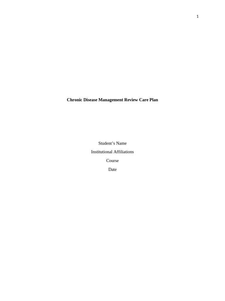 Chronic Disease Management Review Care Plan | PDF | Chronic Obstructive ...