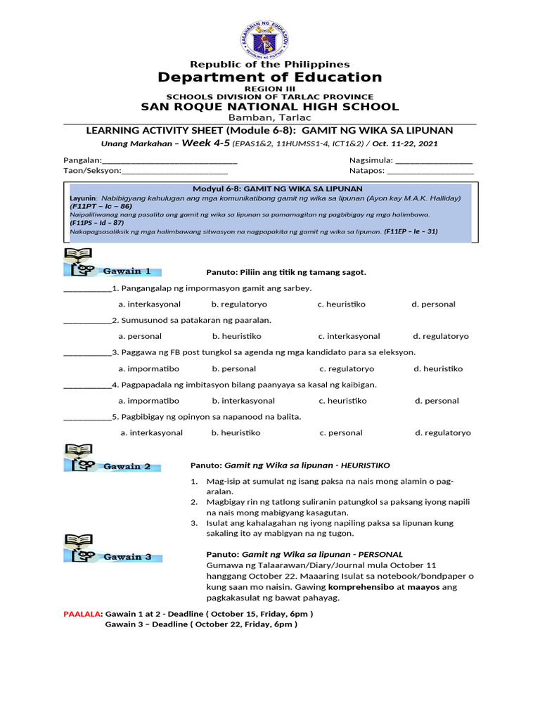 Week 4-5 - LAS - KomPAn - Oct.11-22,2021 | PDF