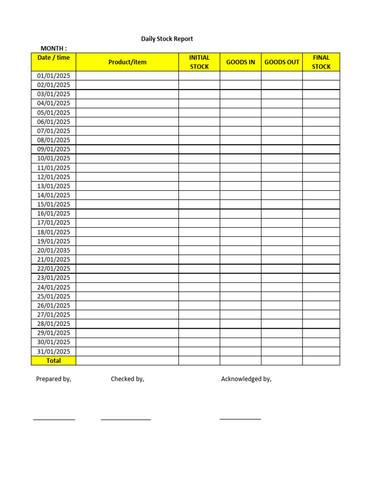 Daily Stock Report Overview | PDF