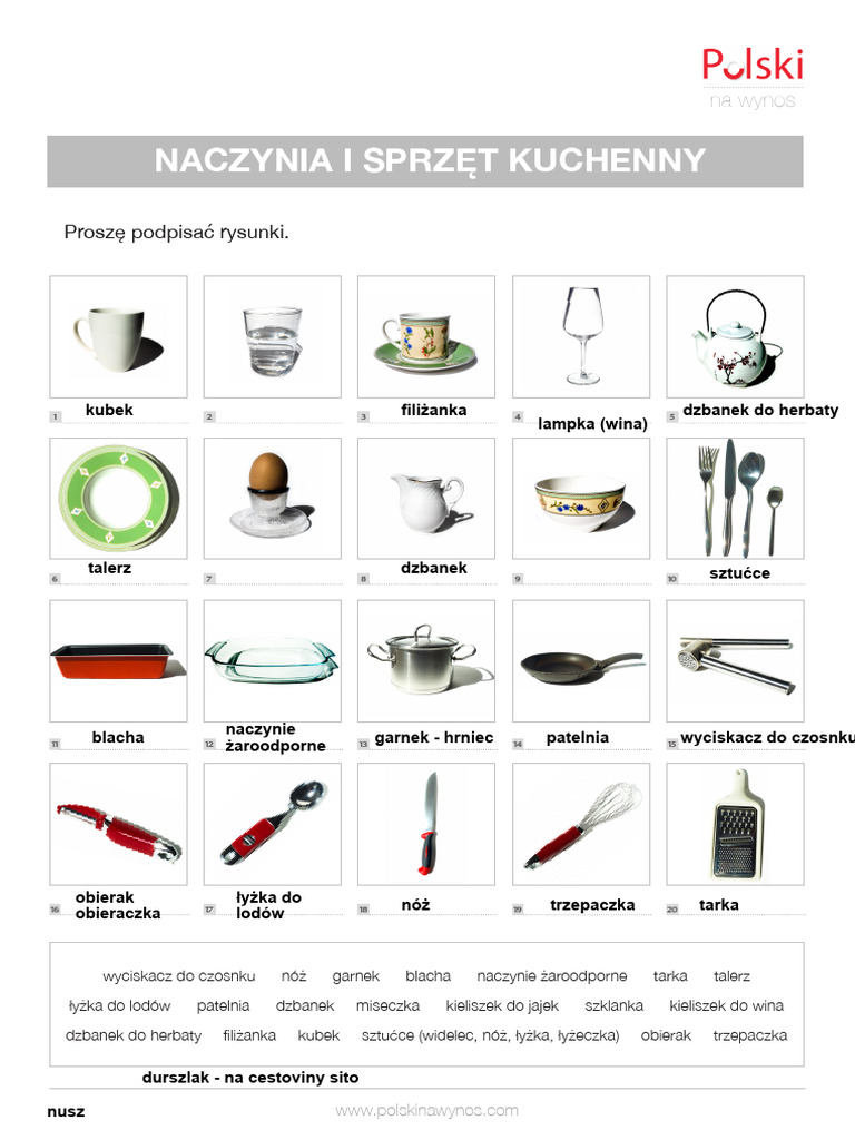 Naczynia I Sprzet Kuchenny | PDF