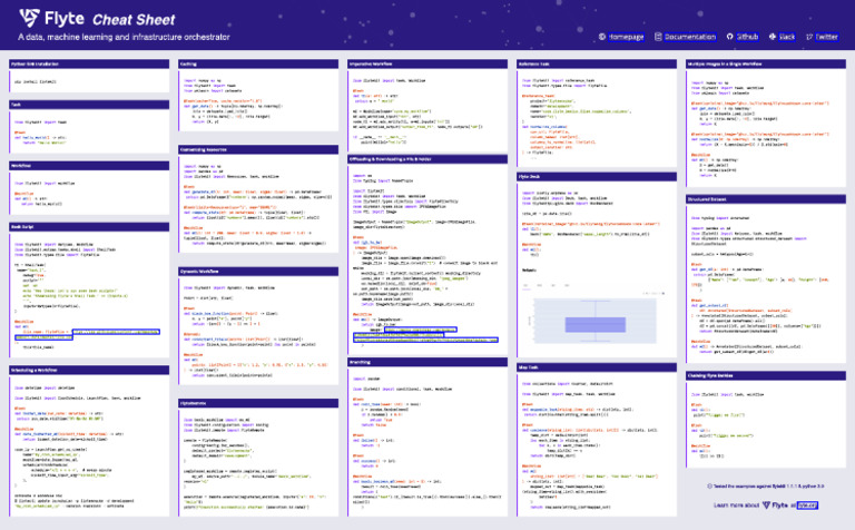 Flyte Cheat Sheet (2023.3.6) | PDF | Software | Computer Science
