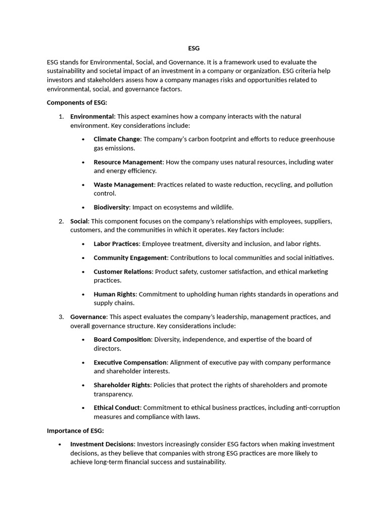 Esg Pdf Sustainability Governance