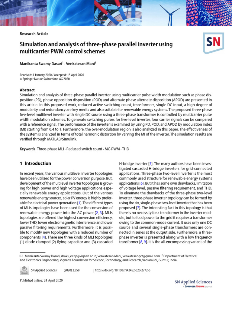 Three-Phase Inverter PWM Control Analysis | PDF | Power Inverter ...