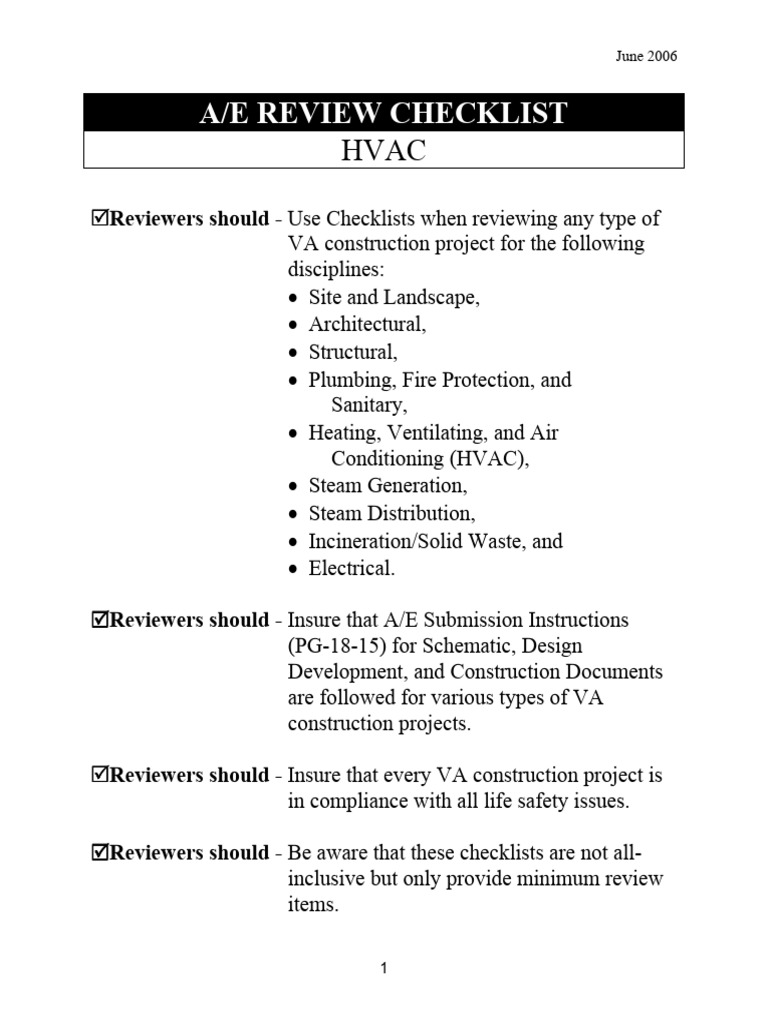Ae-HVAC Checklist | PDF | Duct (Flow) | Air Conditioning