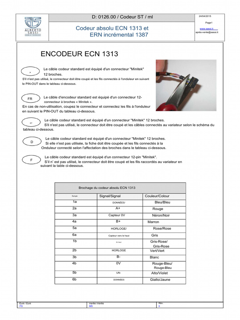 Brochage des codeurs ECN 1313 et ERN 1387 | PDF | Équipement ...
