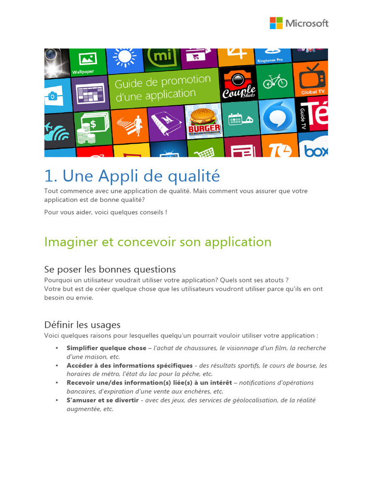 Conseils pour créer une appli de qualité | PDF | Téléphone Windows ...
