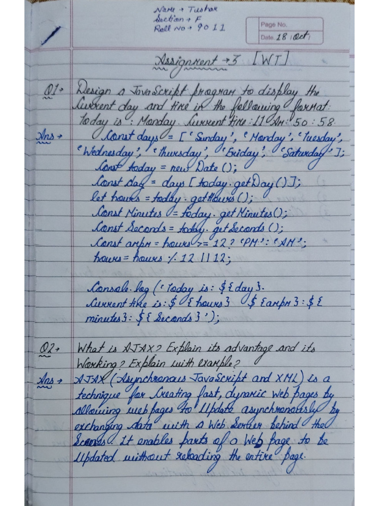 WT Assignment 3 Tushar 2300680109011 | PDF