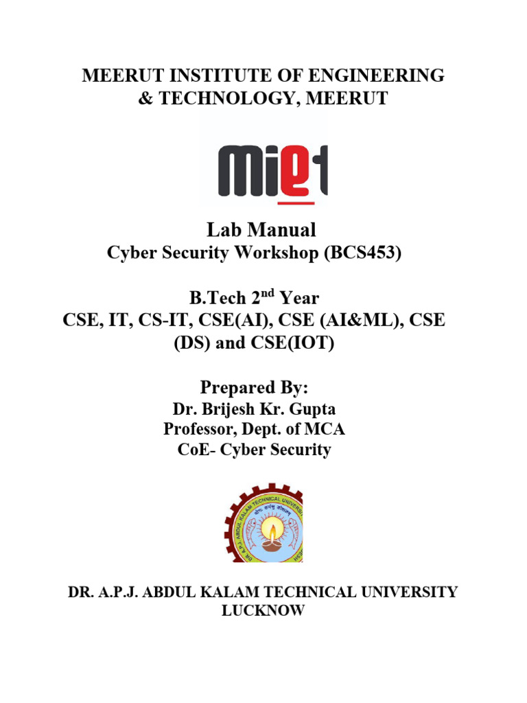 Cyber Security Workshop Lab Manual | PDF | Http Cookie | Malware