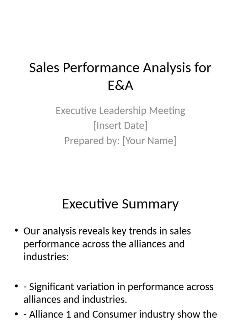 Sales Performance Analysis E&A | PDF