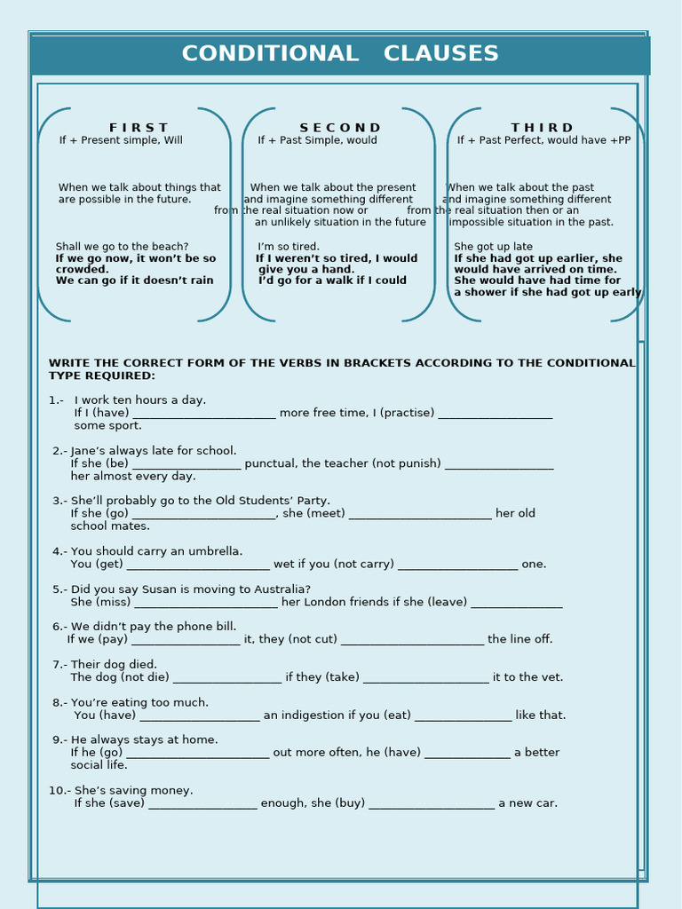 Conditional Sentences Practice Guide | PDF | Linguistics | Grammar