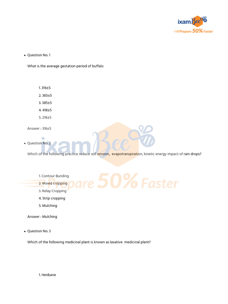 IBPS SO AFO Mains 2019 Exam Questions | PDF | Grafting | Legume