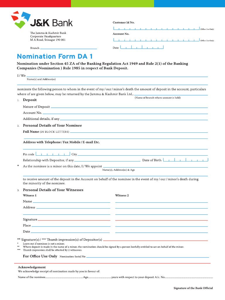 Nomination Form Da 1-16072020 | PDF