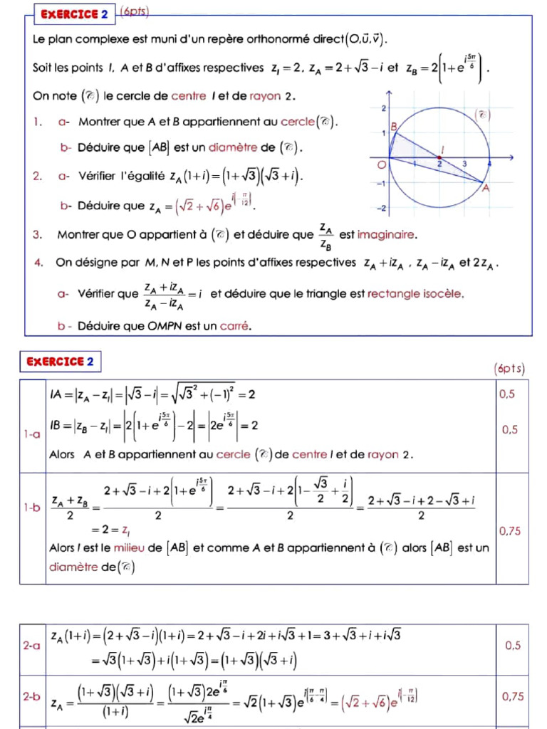 Exercices sur le plan complexe et cercles | PDF | Objets géométriques ...