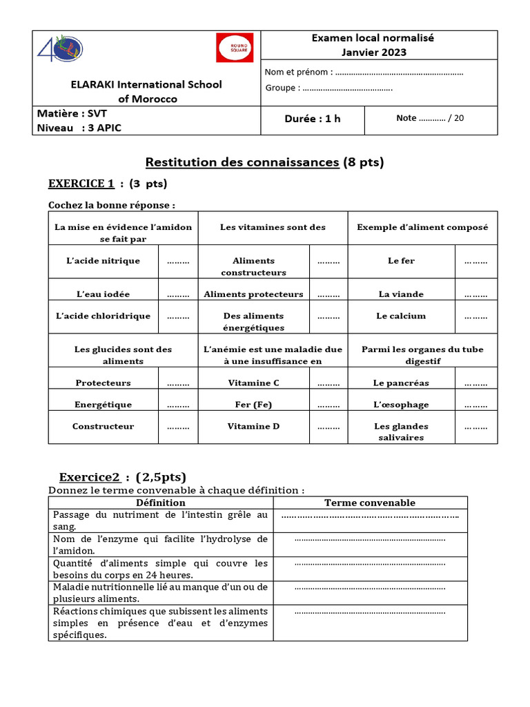 Aliments constructeurs et nutriments en SVT | PDF | Sang | Nutriments