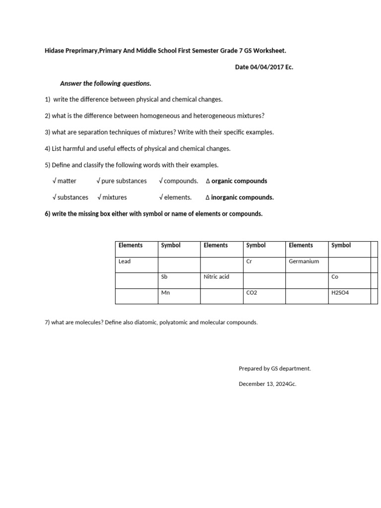 GS worksheet | PDF