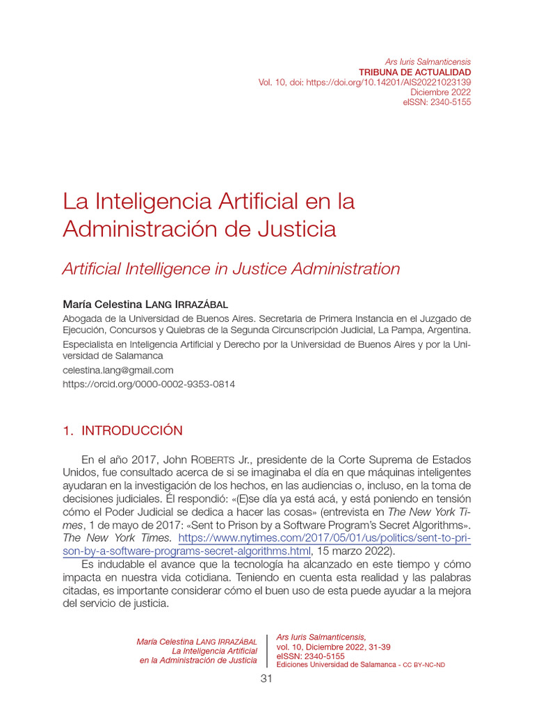 IA en la Justicia: Retos y Oportunidades | PDF | Inteligencia ...
