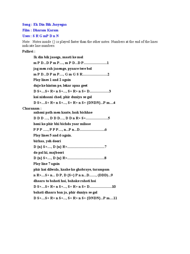 22701544 Mouth Organ Bollywood Notes