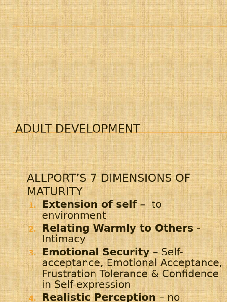 Adult Development Stages Overview | PDF | Adolescence | Adults