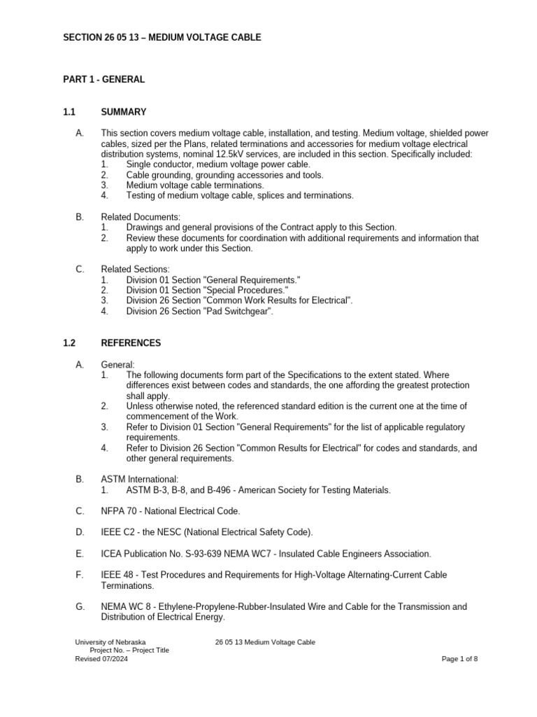 Medium Voltage Cable Specifications | PDF | Insulator (Electricity ...
