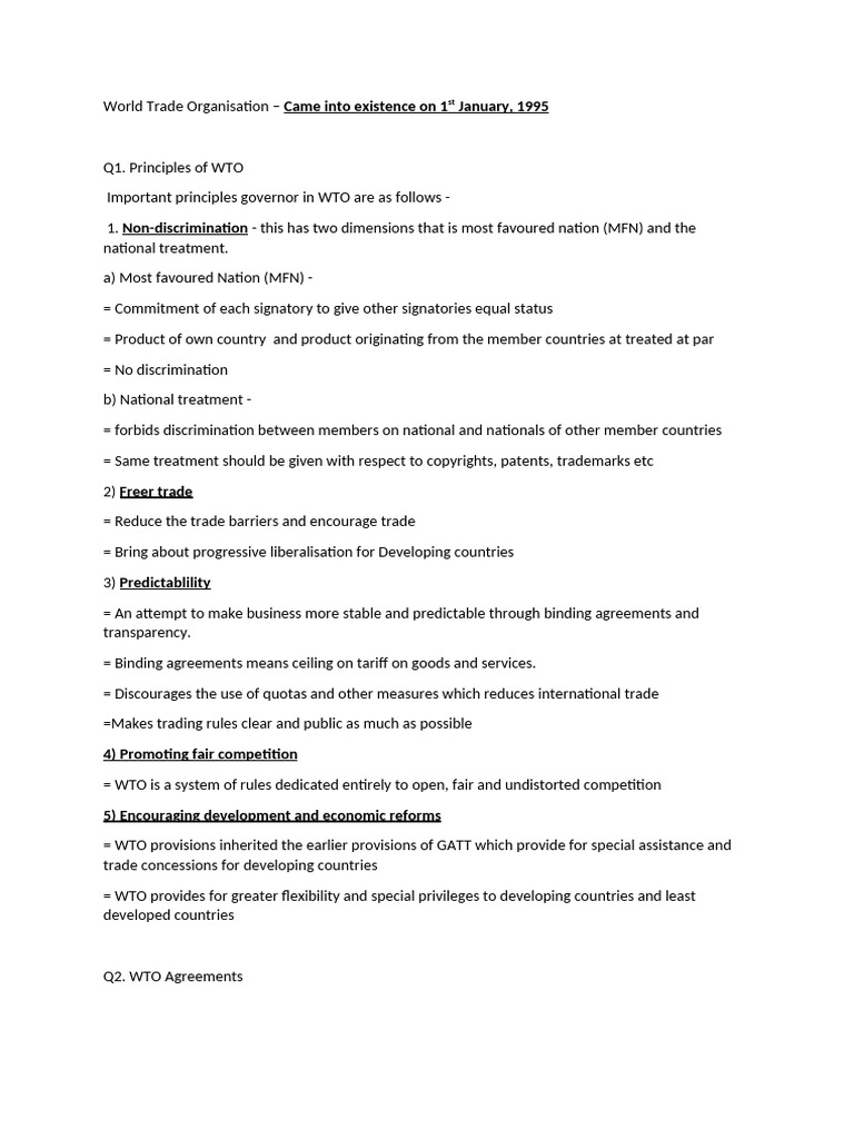 World Trade Organisation | PDF | World Trade Organization | Most ...