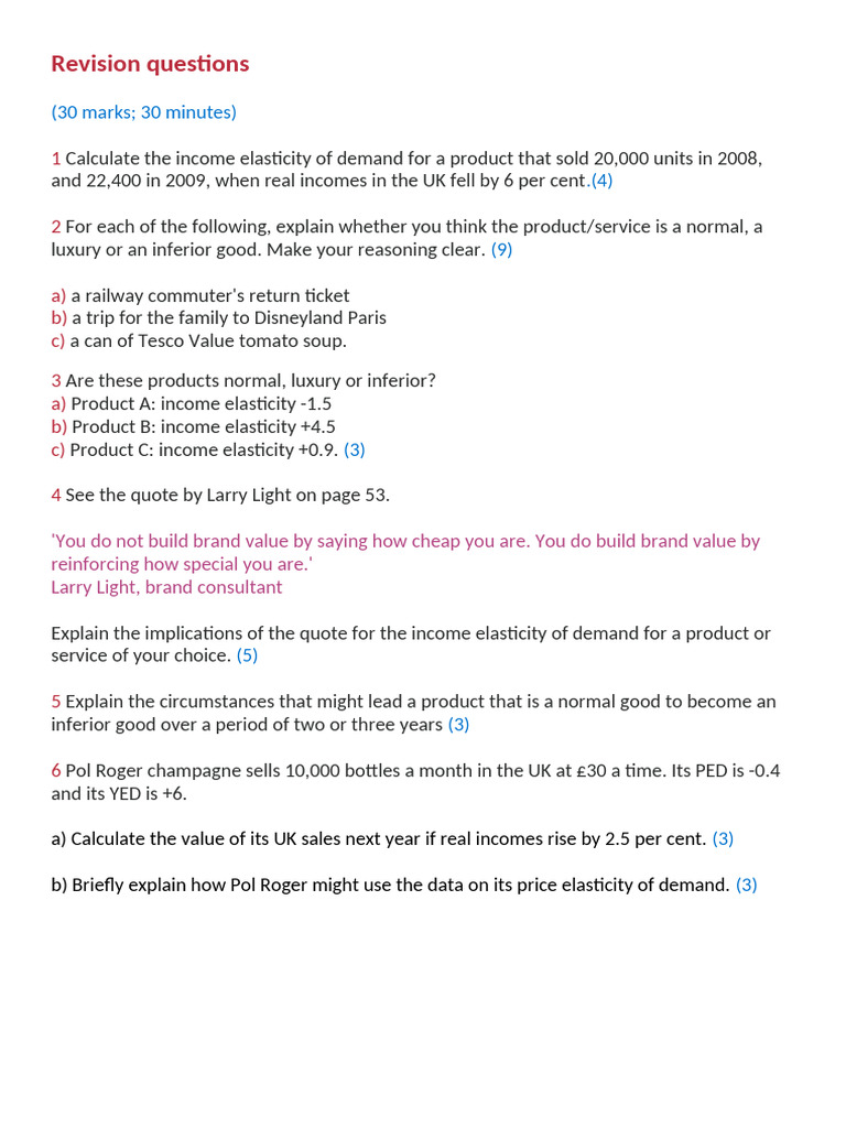 Income Elasticity and Good Classification | PDF