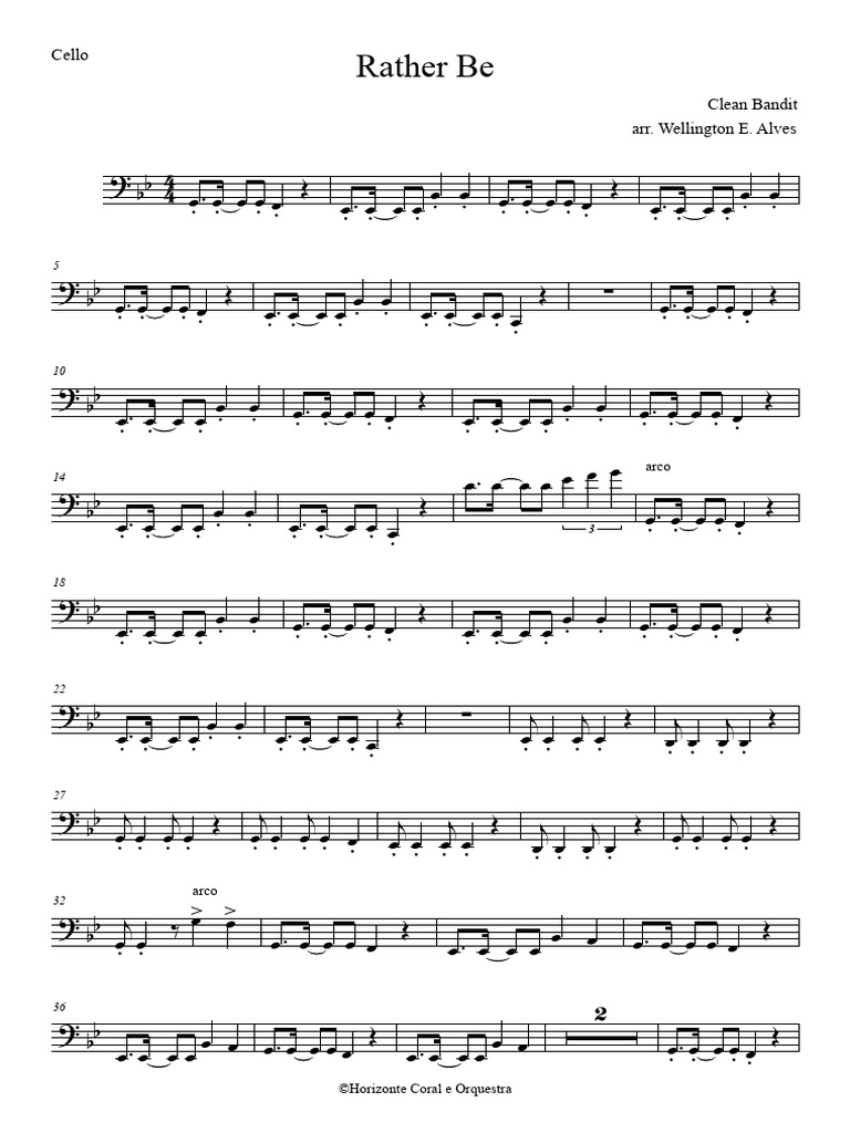 RatherBe (Dsharp) - Cello | PDF
