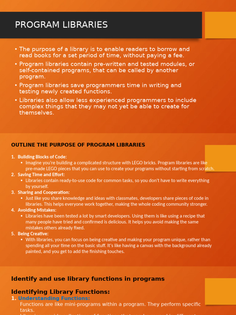 Understanding Program Libraries and Functions | PDF | Library ...