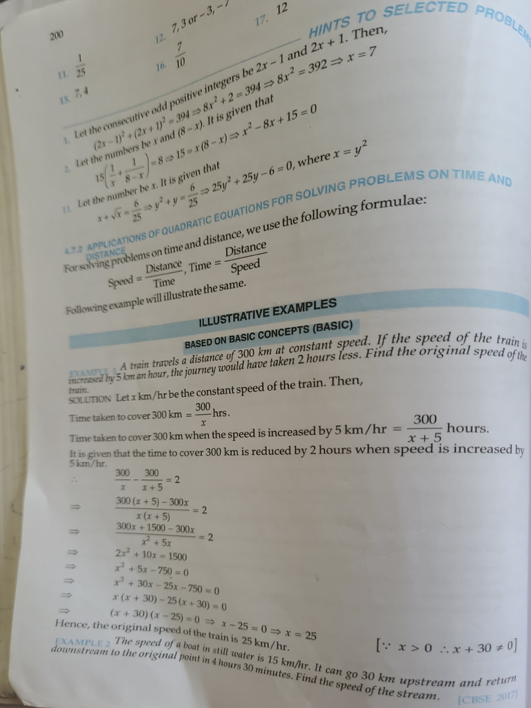 Quadratic Equations in Motion Problems | PDF | Speed | Mathematics