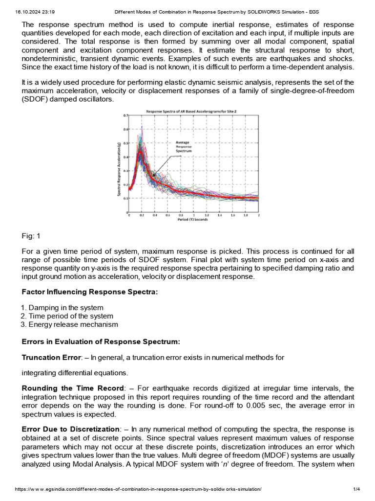 Response Spectrum Analysis Methods | PDF | Mechanics | Physics