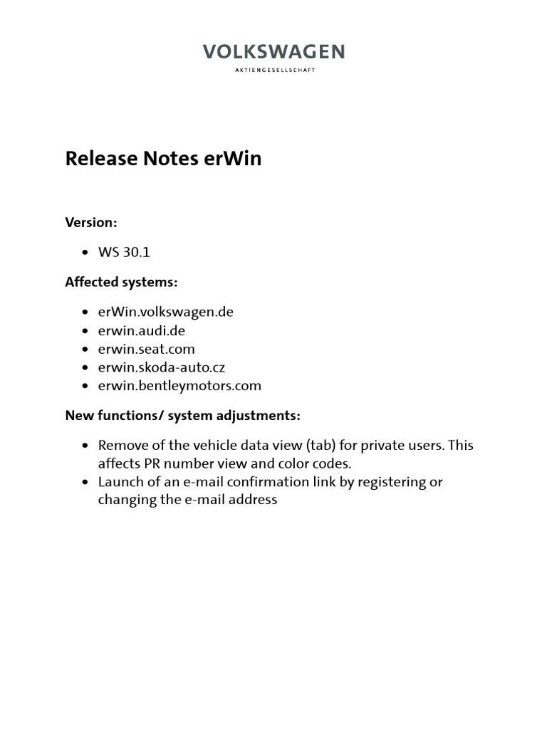 erWin WS 30.1 Release Notes | PDF