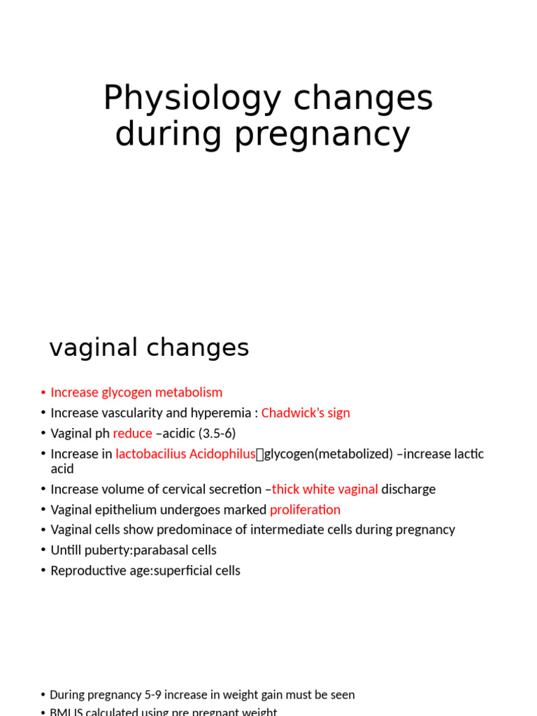 Physiology Changes During Pregnancy | PDF | Kidney | Creatinine