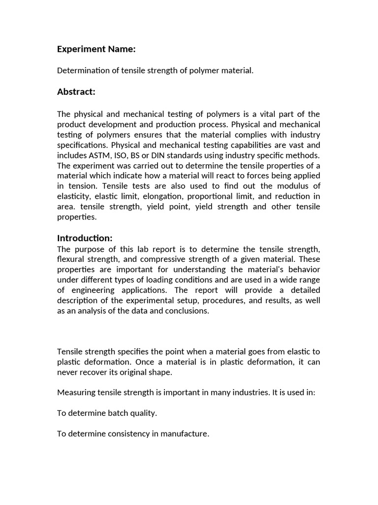 Tensile 2 | PDF | Strength Of Materials | Ultimate Tensile Strength