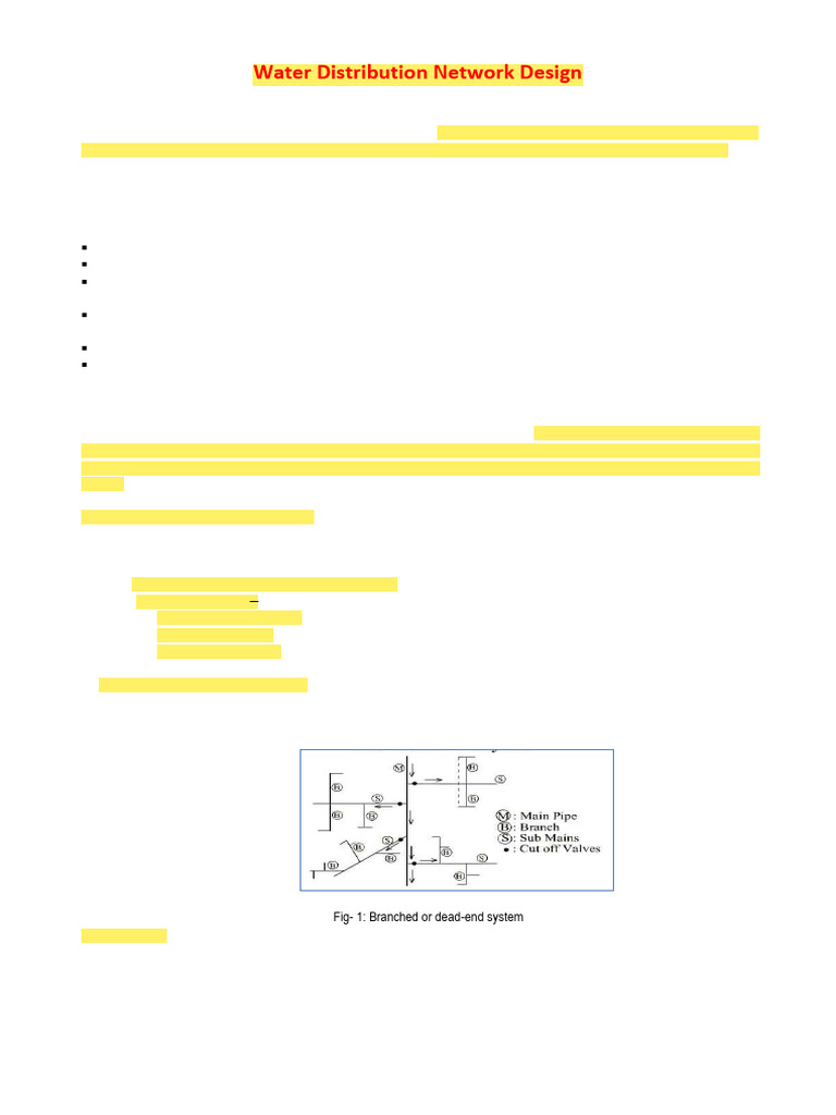 CE 432 Lecture Water Distribution Network Design Feb 2020 | PDF ...