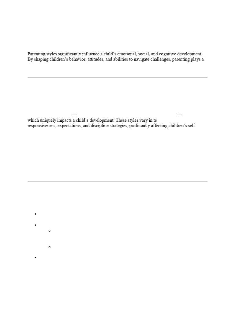 Effects of Parenting Styles on Development | PDF | Parenting | Child ...