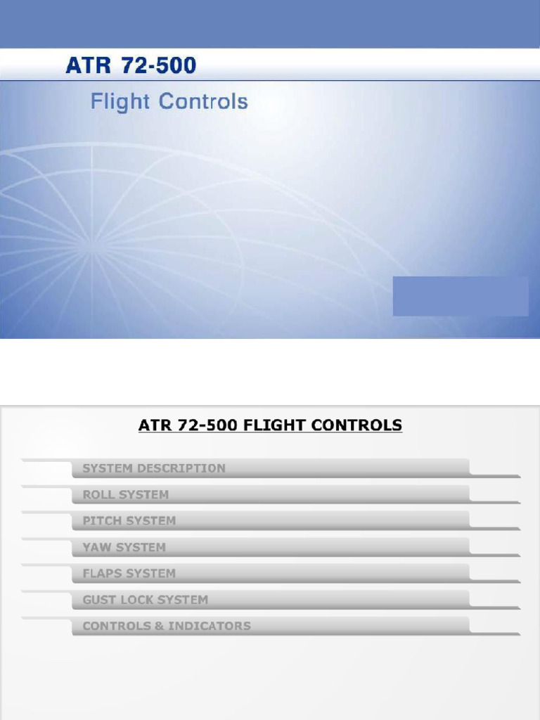 ATR Flight Control System Overview | PDF | Flight Control Surfaces ...