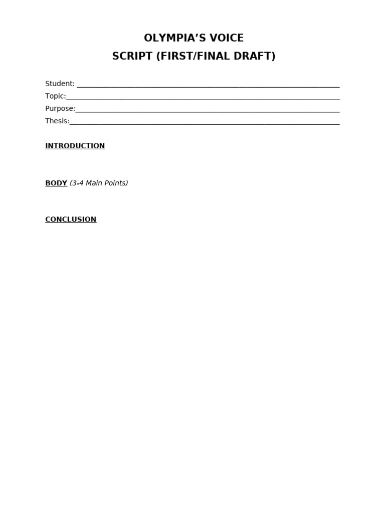 OV Script Template-1 | PDF
