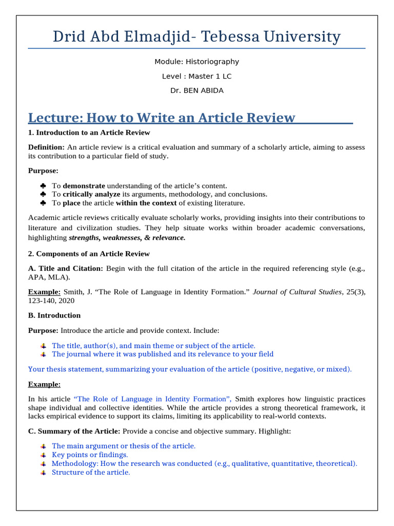 How To Write An Article Reviewpdf | PDF | Postcolonialism | Liberal ...