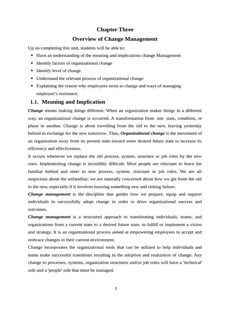 Change Management for Students | PDF | Change Management | Customer