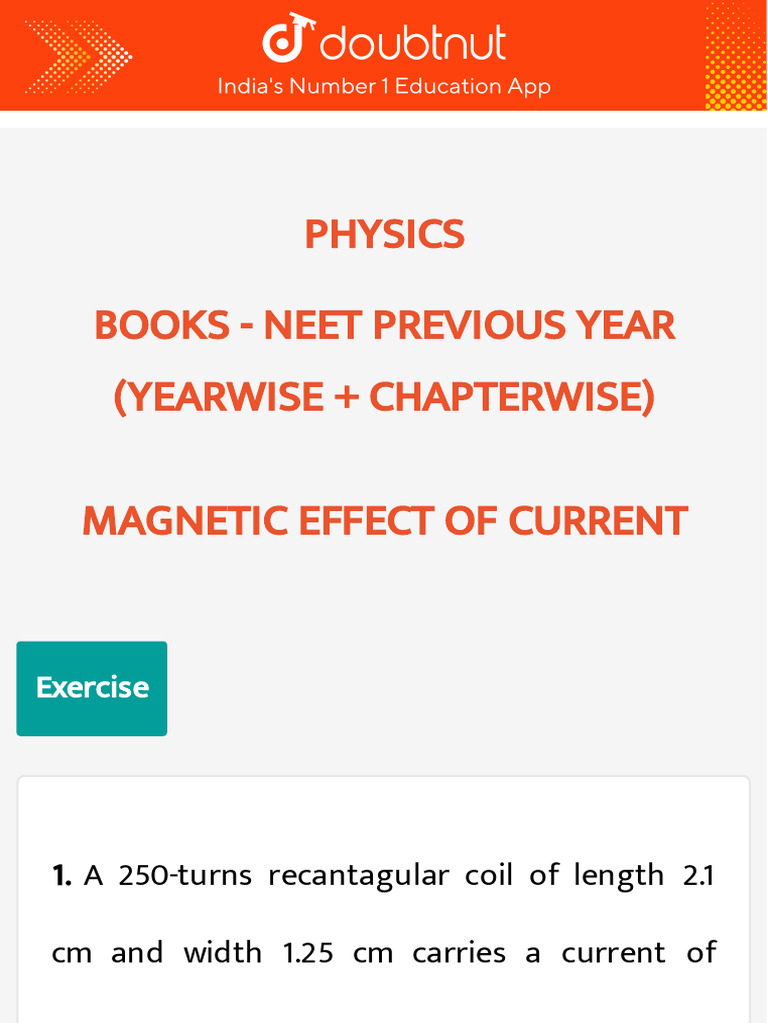 NEET Physics: Magnetic Effects | PDF | Magnetic Field | Electromagnetic ...